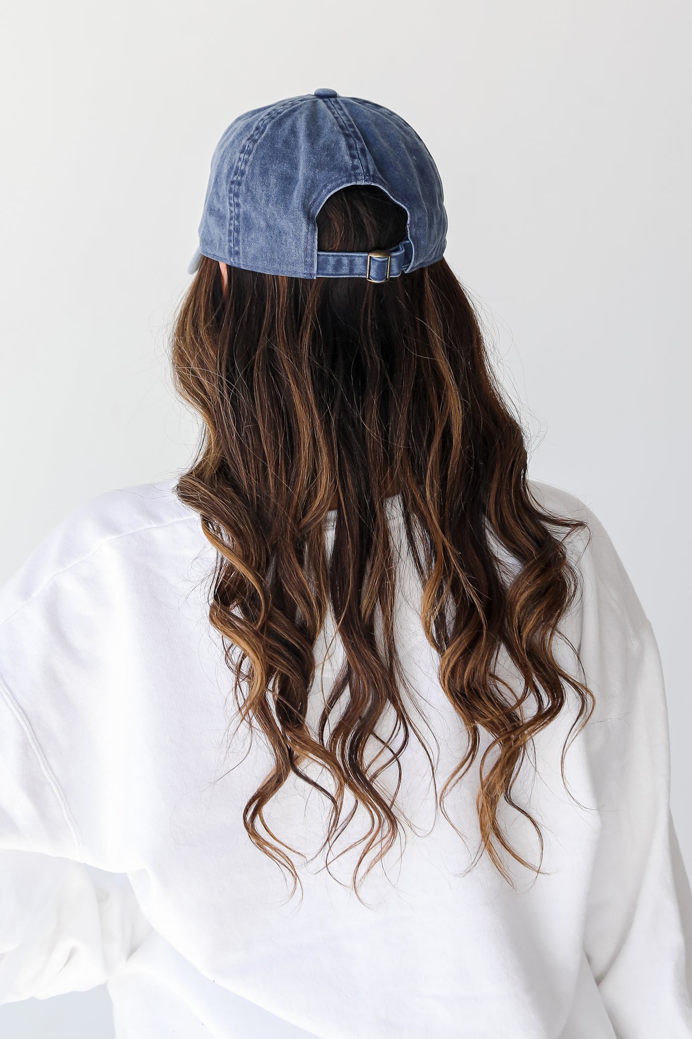 navy ATL Distressed Embroidered Hat back view