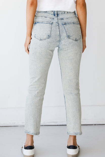 Straight Leg Acid Washed Jeans back view