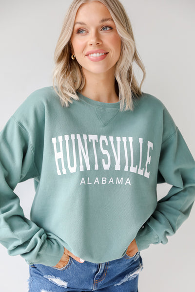 Seafoam Huntsville Alabama Pullover. Graphic Sweatshirt. Alabama Sweatshirt