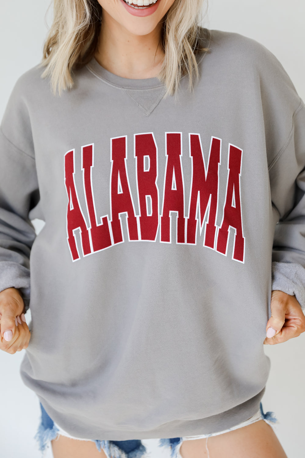 Grey Alabama Pullover on model