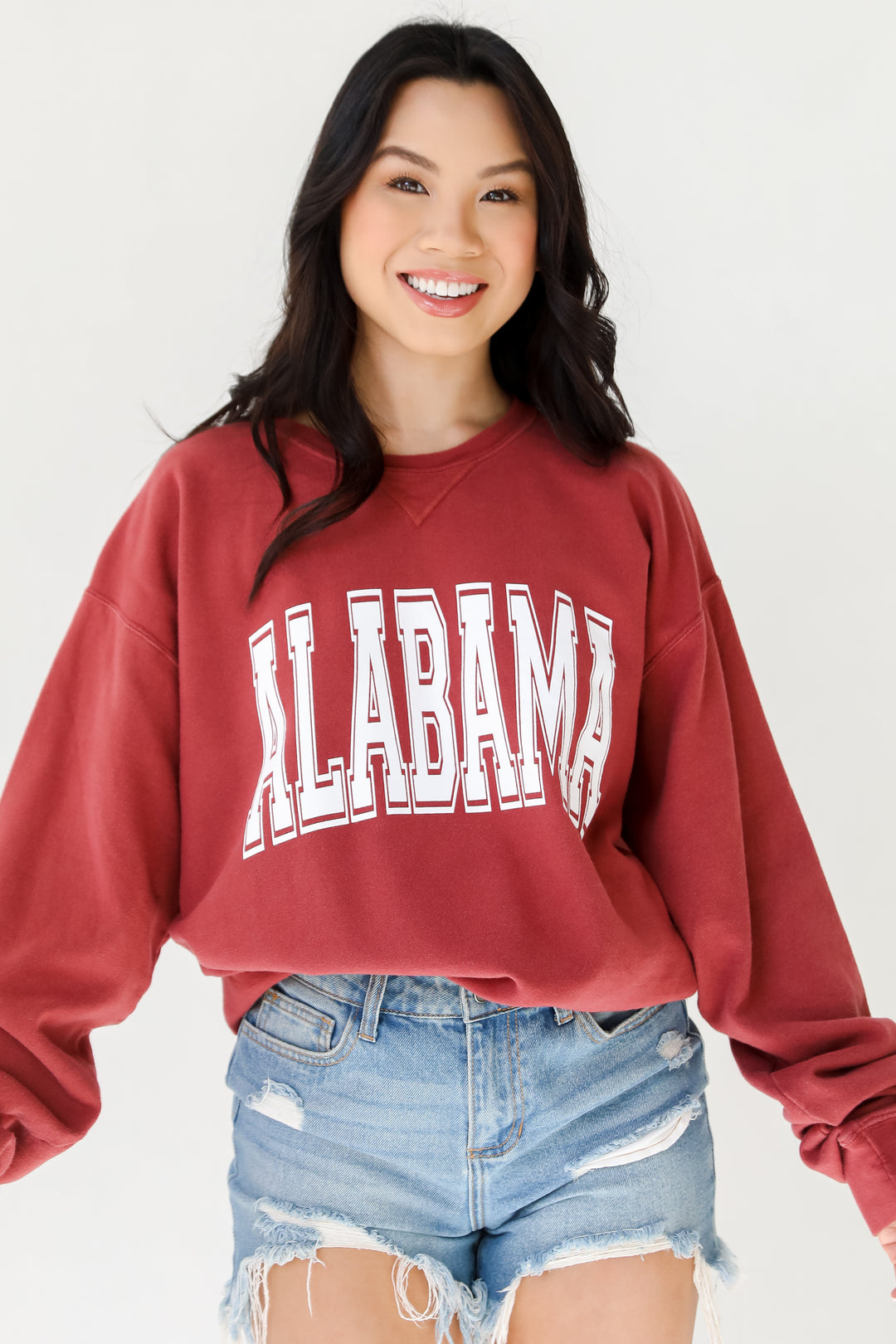 Crimson Alabama Sweatshirt. Graphic Sweatshirt. Alabama Oversized Sweatshirt. Game Day Sweatshirt