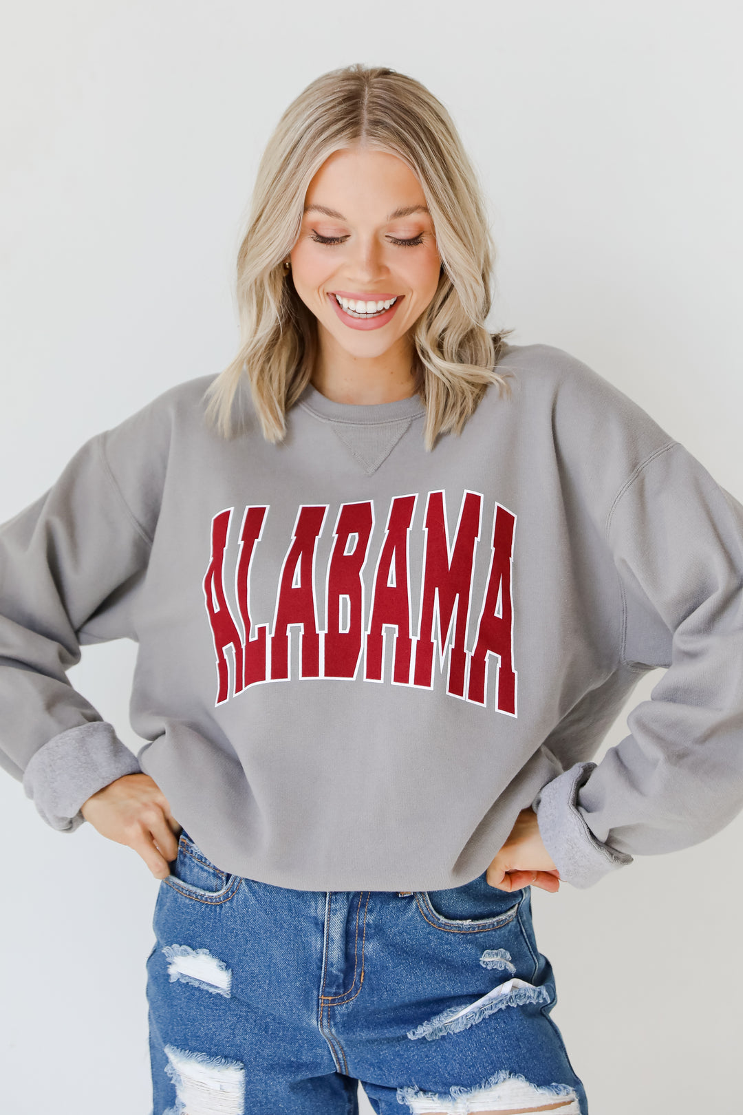 Grey Alabama Pullover. Alabama Sweatshirt. Alabama Game Day. Graphic Sweatshirt