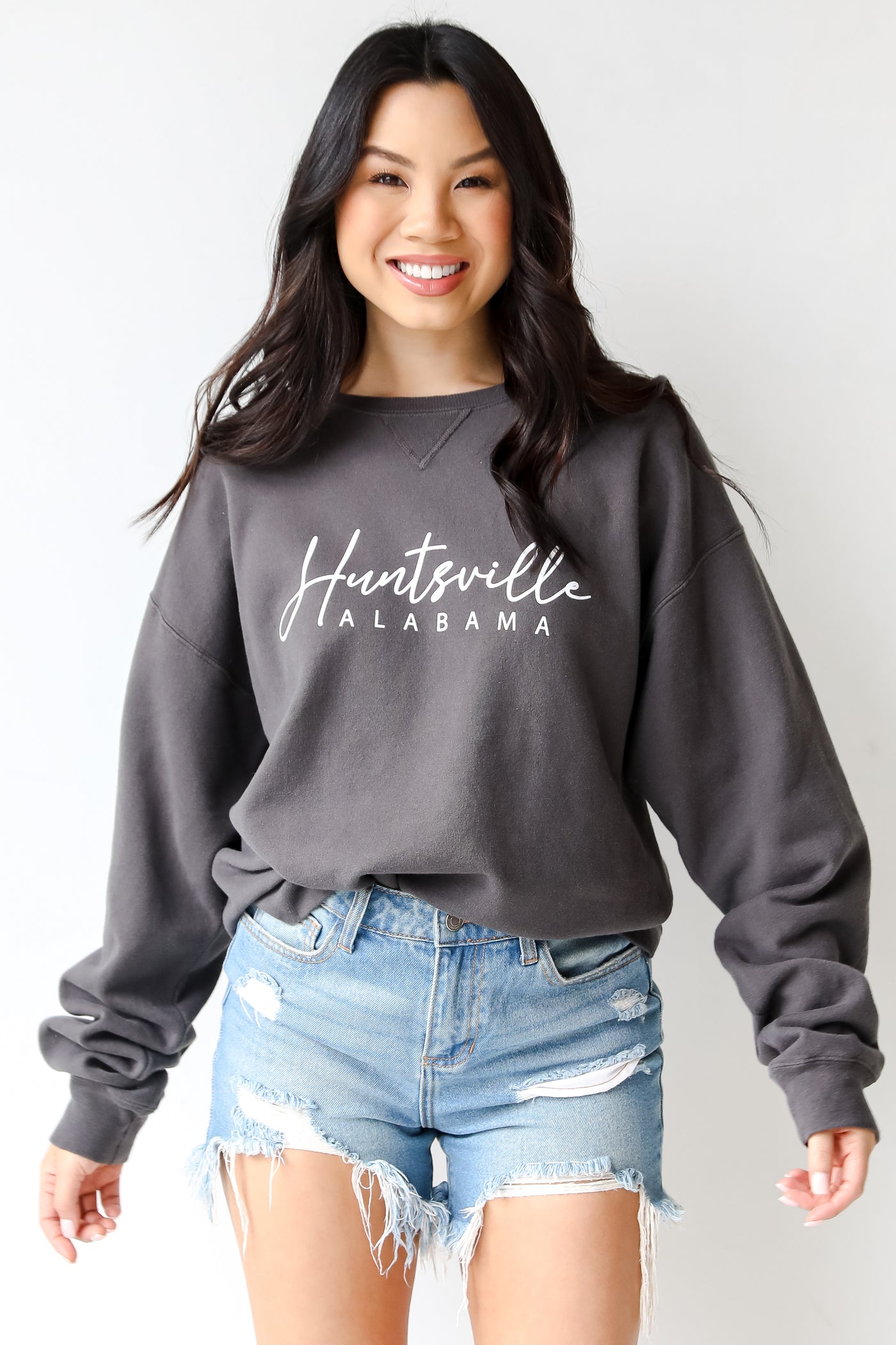 Charcoal Huntsville Alabama Pullover front view