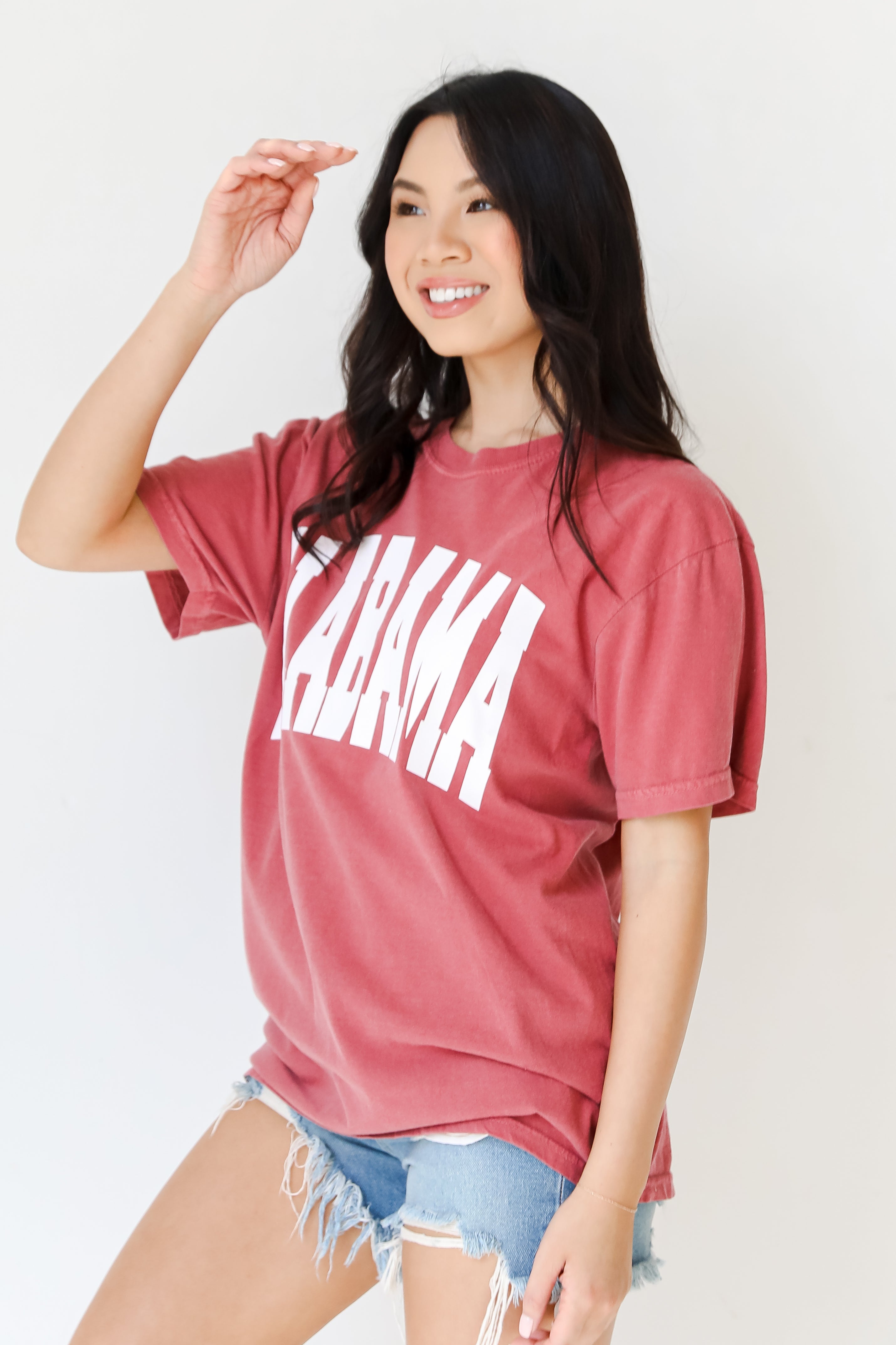 Crimson Alabama Tee side view