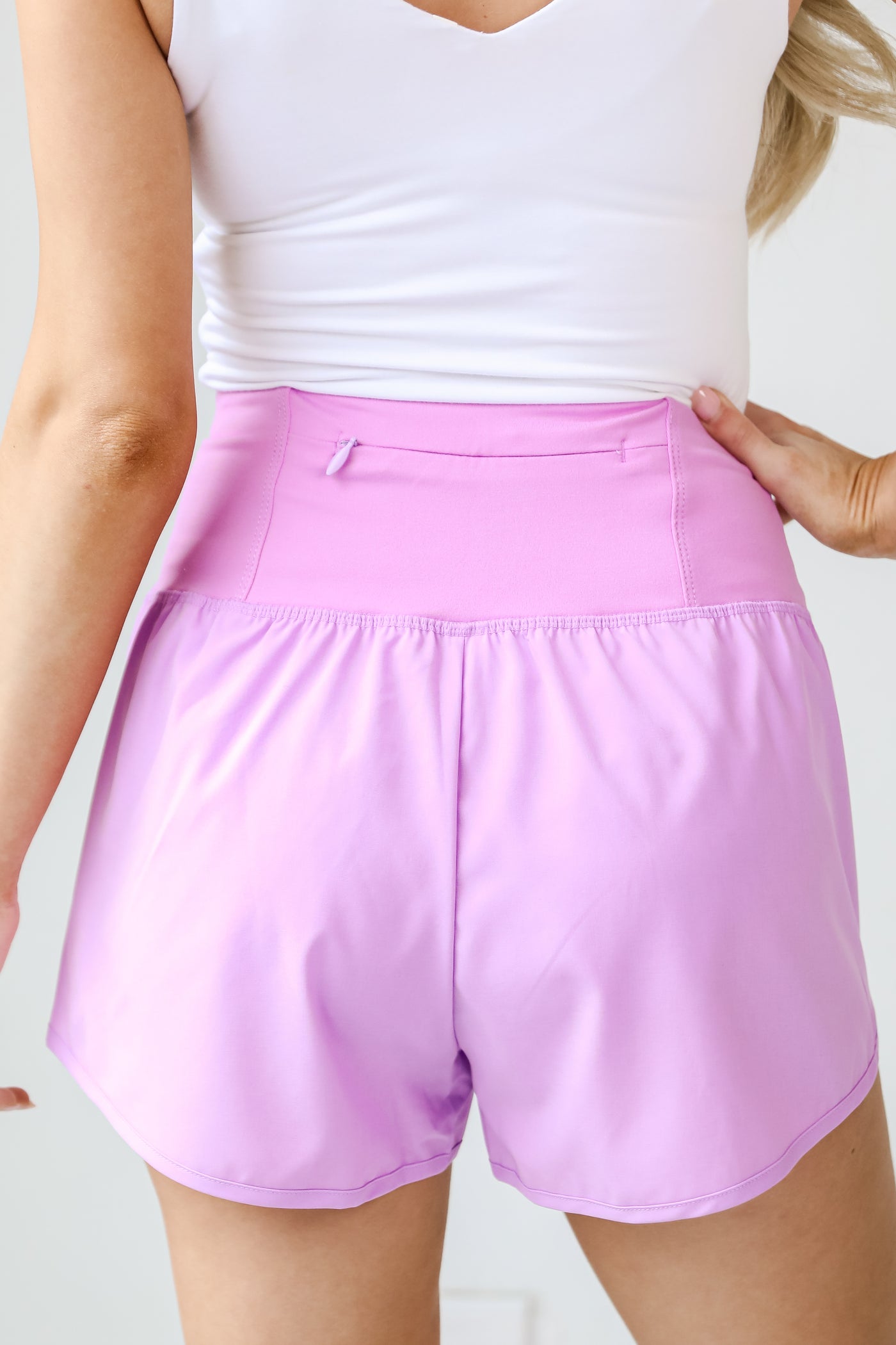 pink Athletic Shorts back view