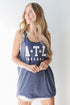 ATL Star Baseball Graphic Tank in navy