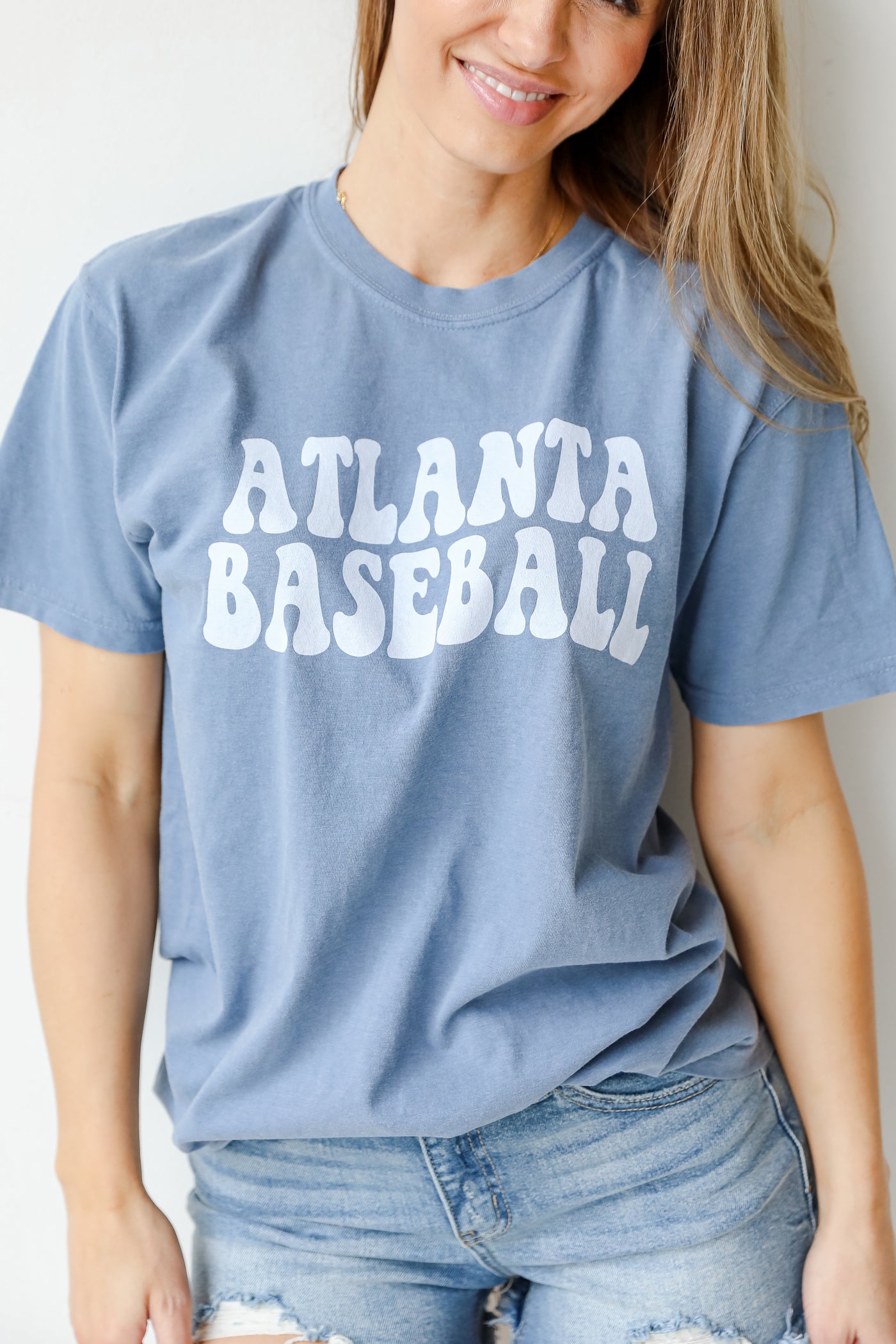 Denim Atlanta Baseball Graphic Tee