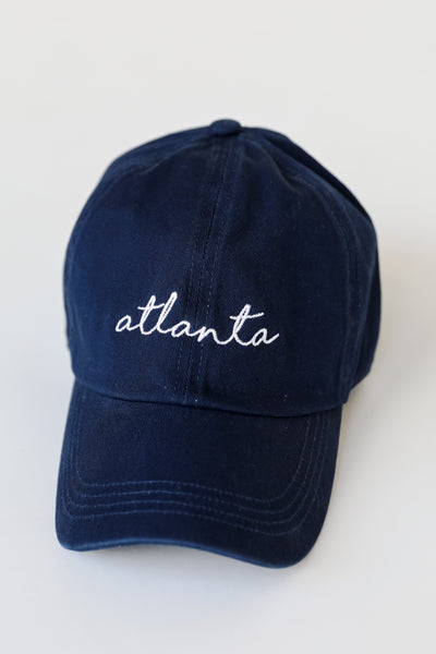 Atlanta Script Embroidered Hat in navy