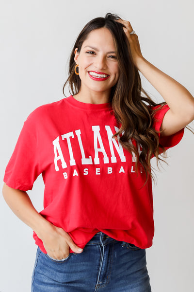 Red Atlanta Baseball Graphic Tee