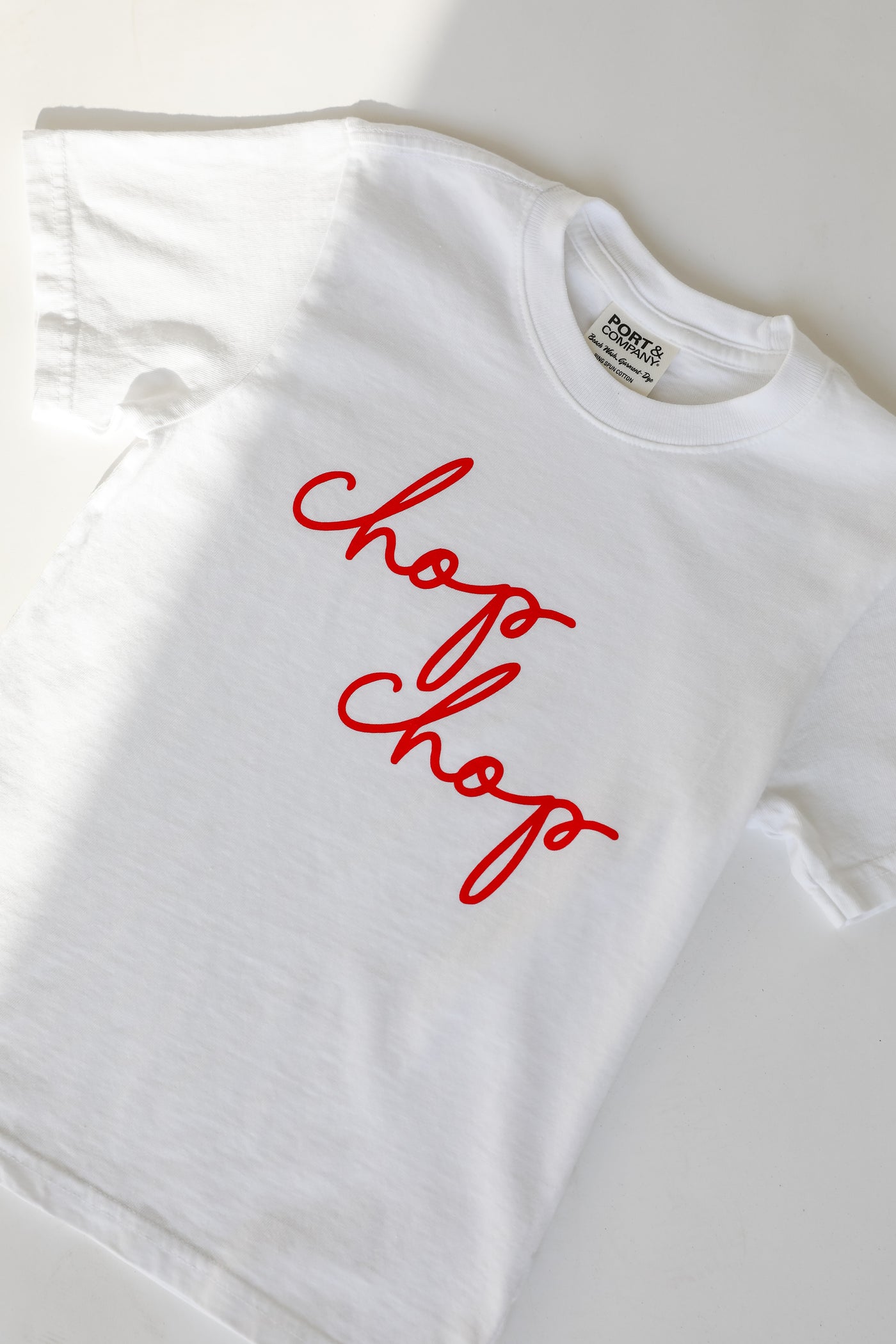Youth White Chop Chop Script Tee from dress up