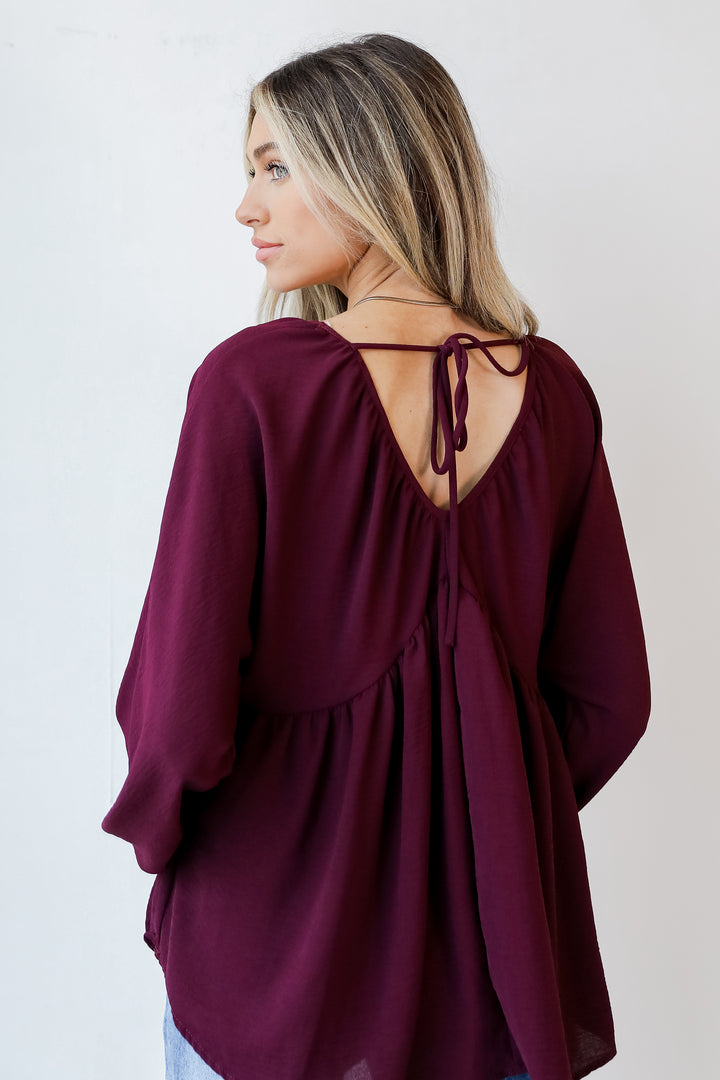 Babydoll Blouse in wine back view