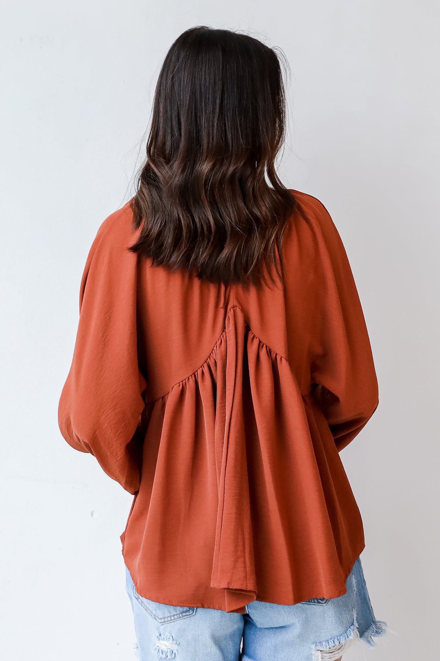 Babydoll Blouse in rust back view