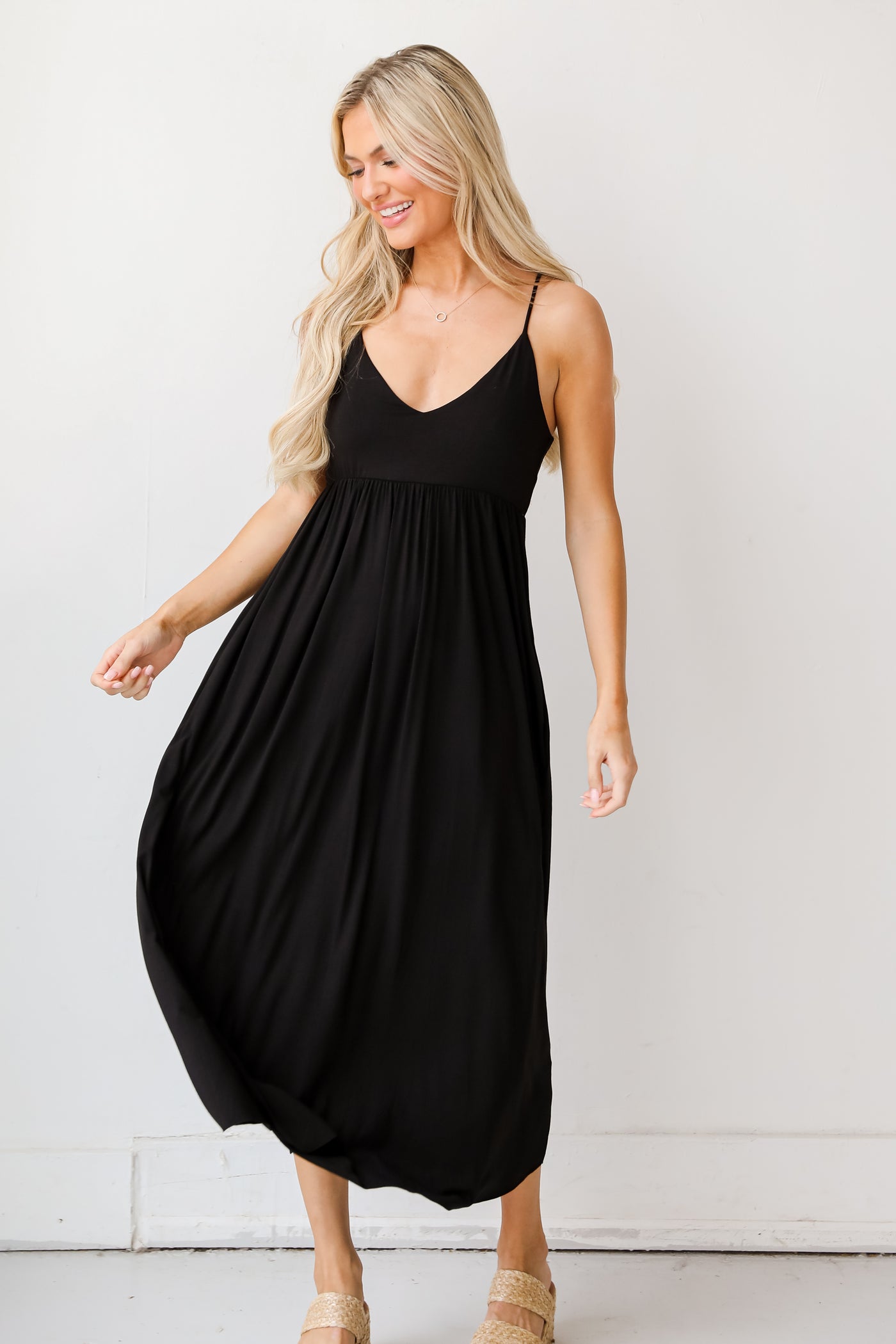 black Maxi Dress on model