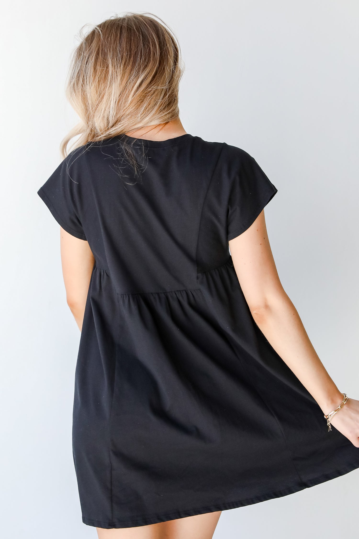Babydoll Dress in black back view