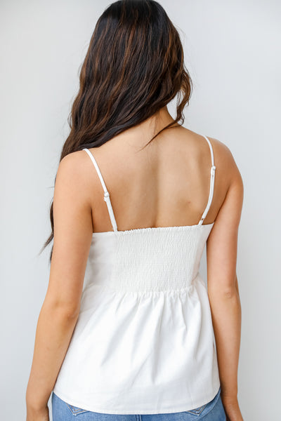 Babydoll Tank in white back view