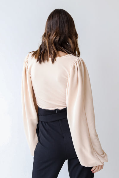Blouse in ivory back view