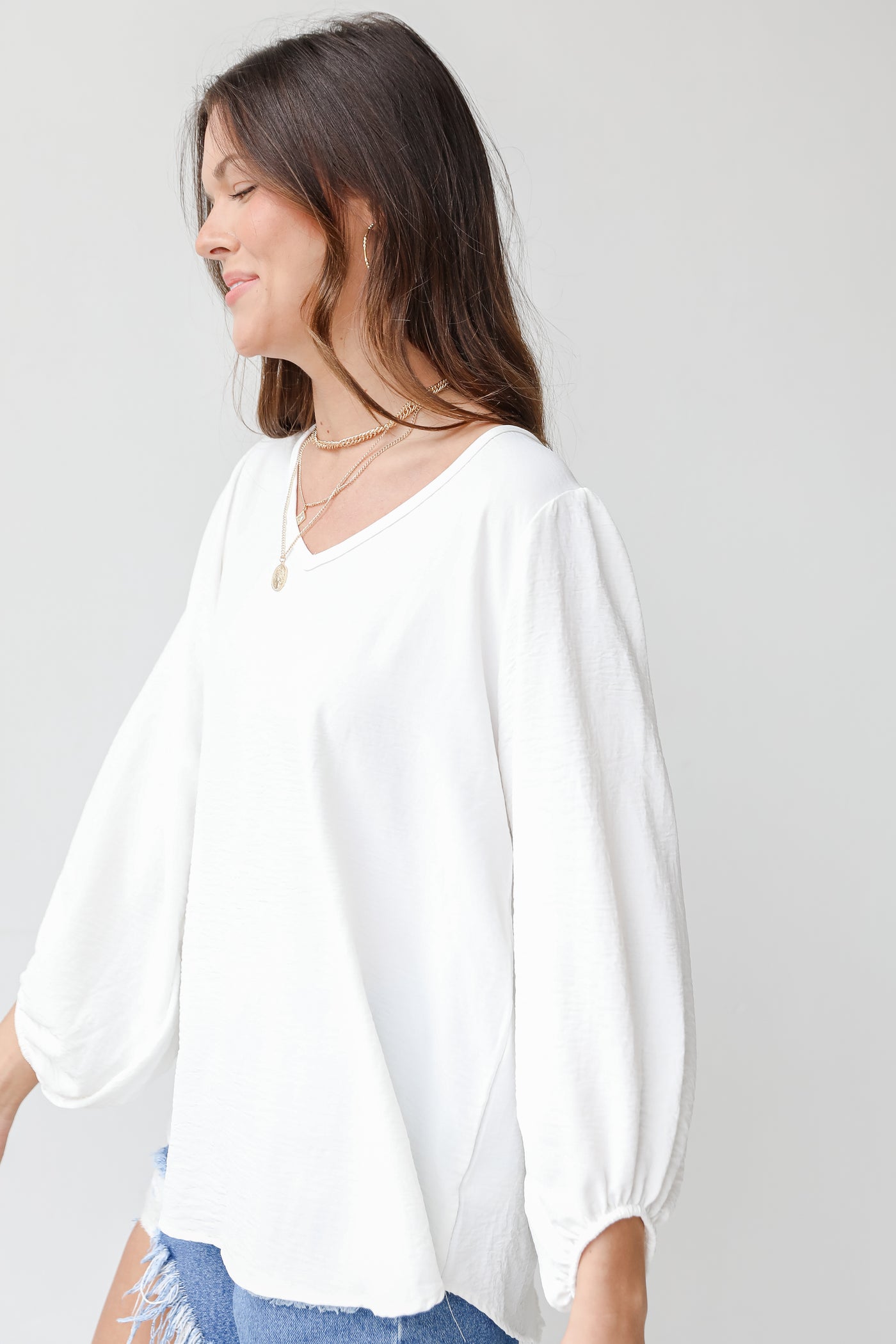 Blouse in white side view