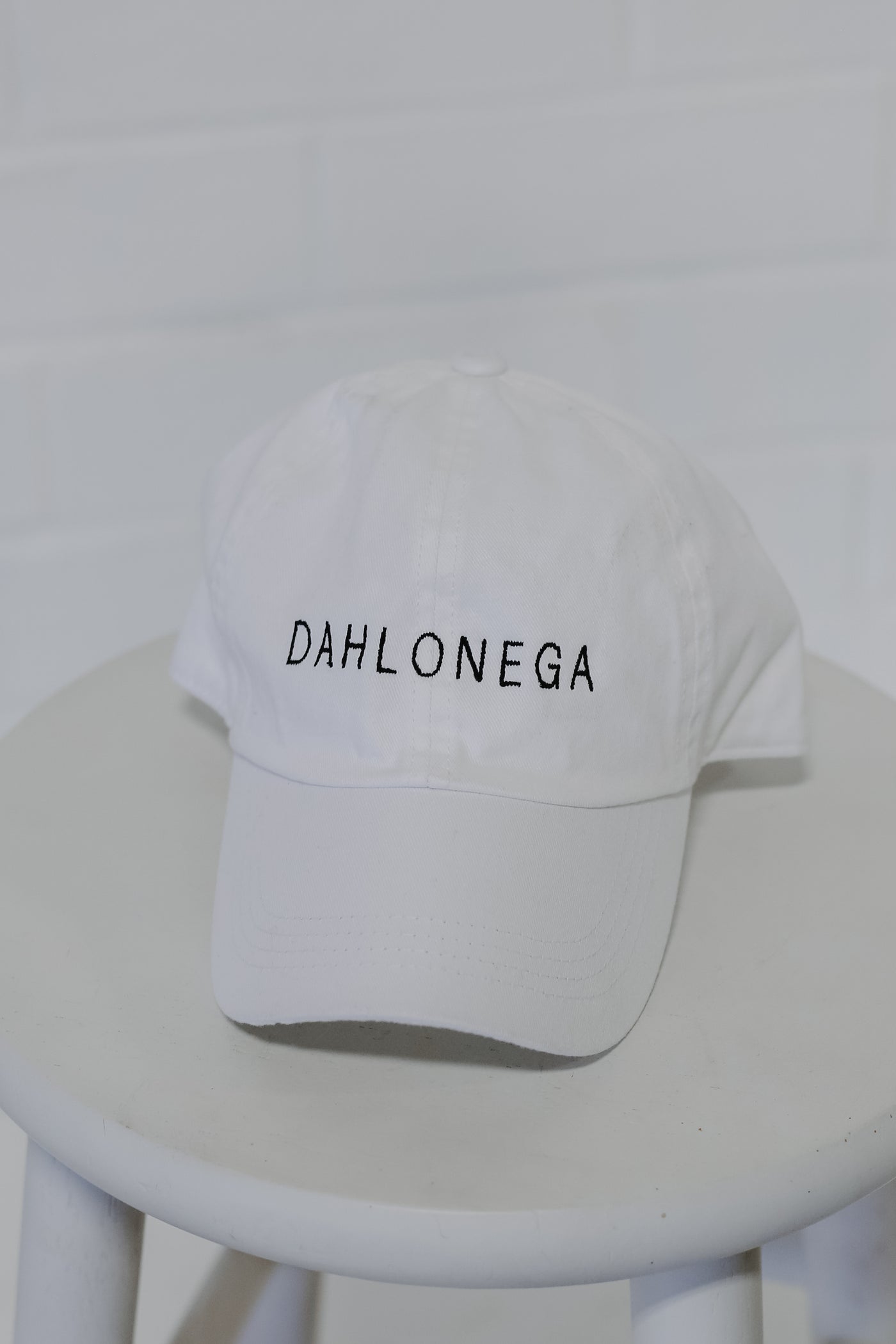 Dahlonega Embroidered Hat in white flat lay