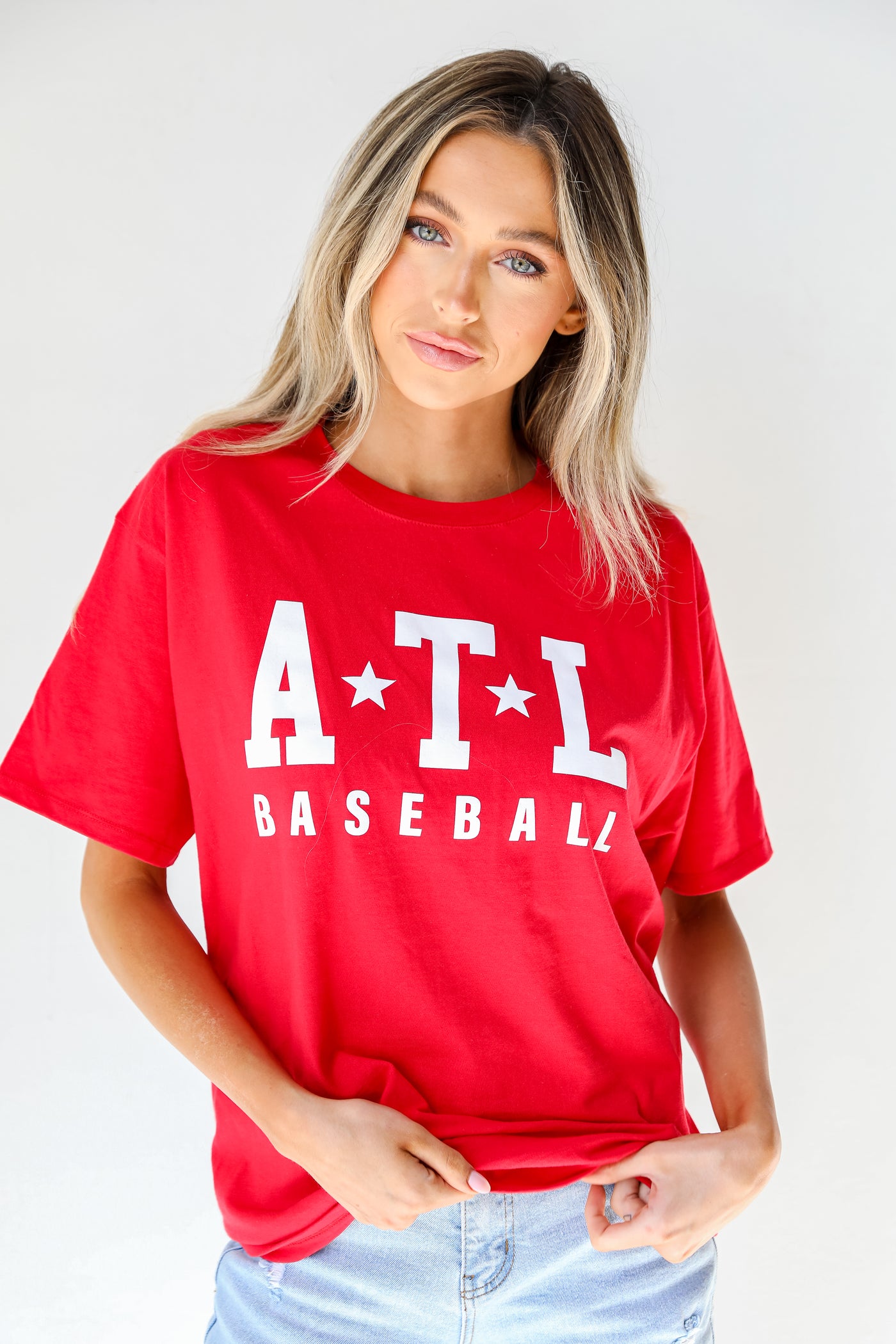 Red ATL Baseball Star Tee