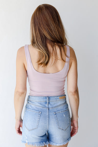 Basic Everyday Tank in taupe back view