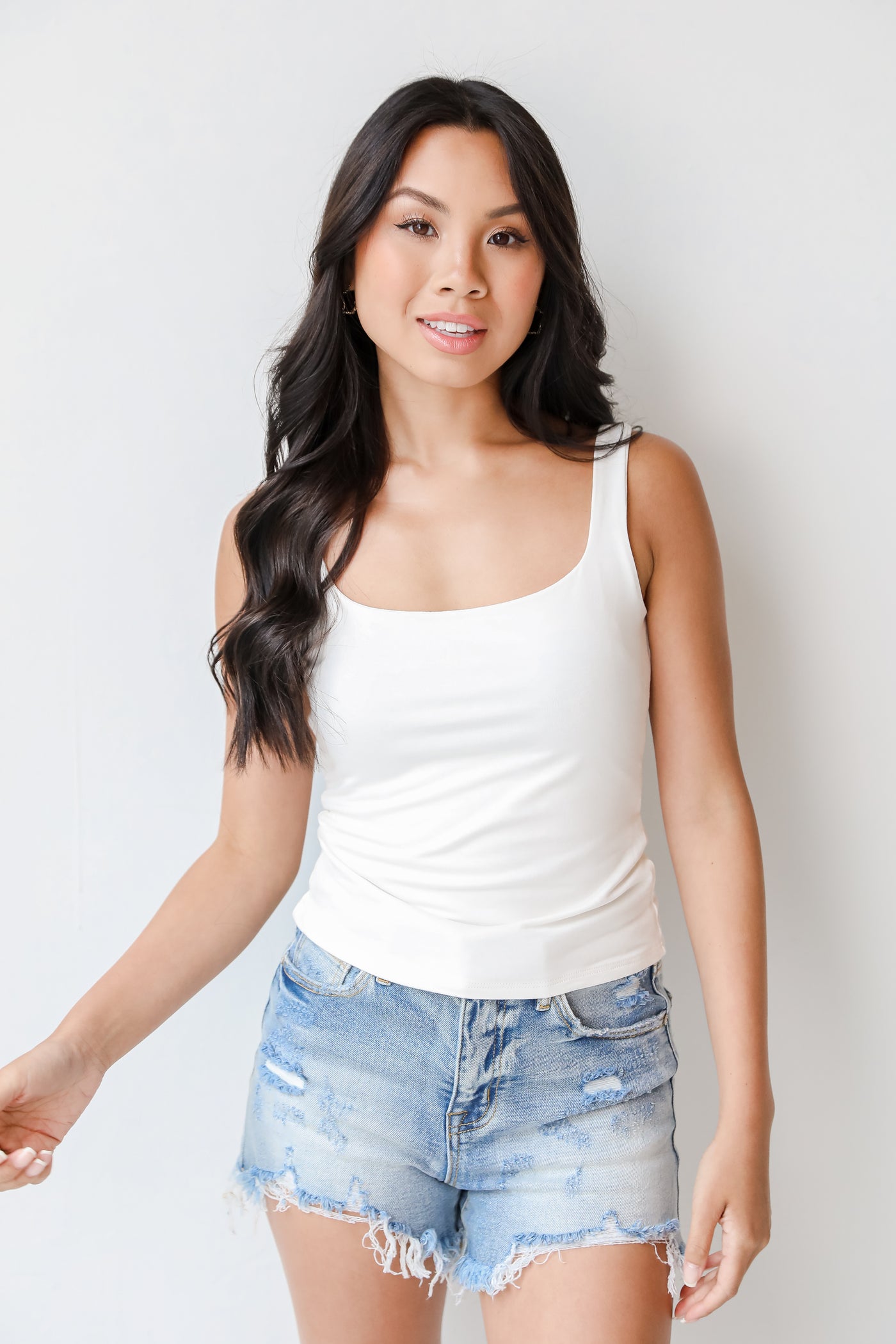 Everyday Tank in ivory on model