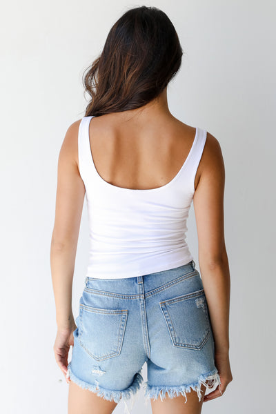Basic Everyday Tank in white back view