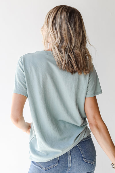 Basic Tee in sage back view