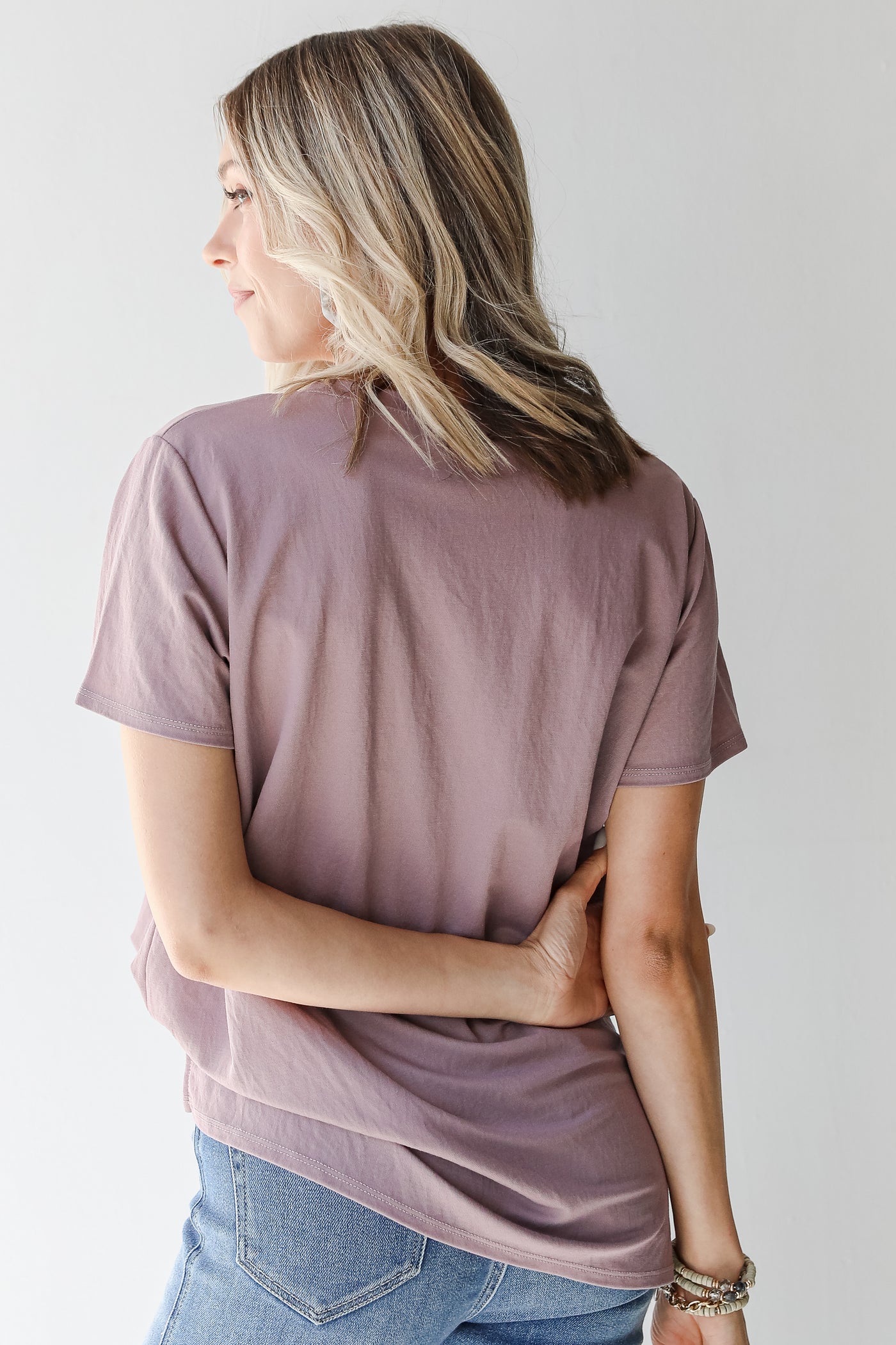 Basic Tee in lavender back view