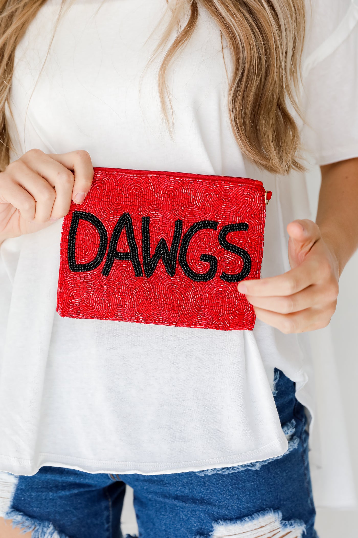 Dawgs Beaded Pouch front view