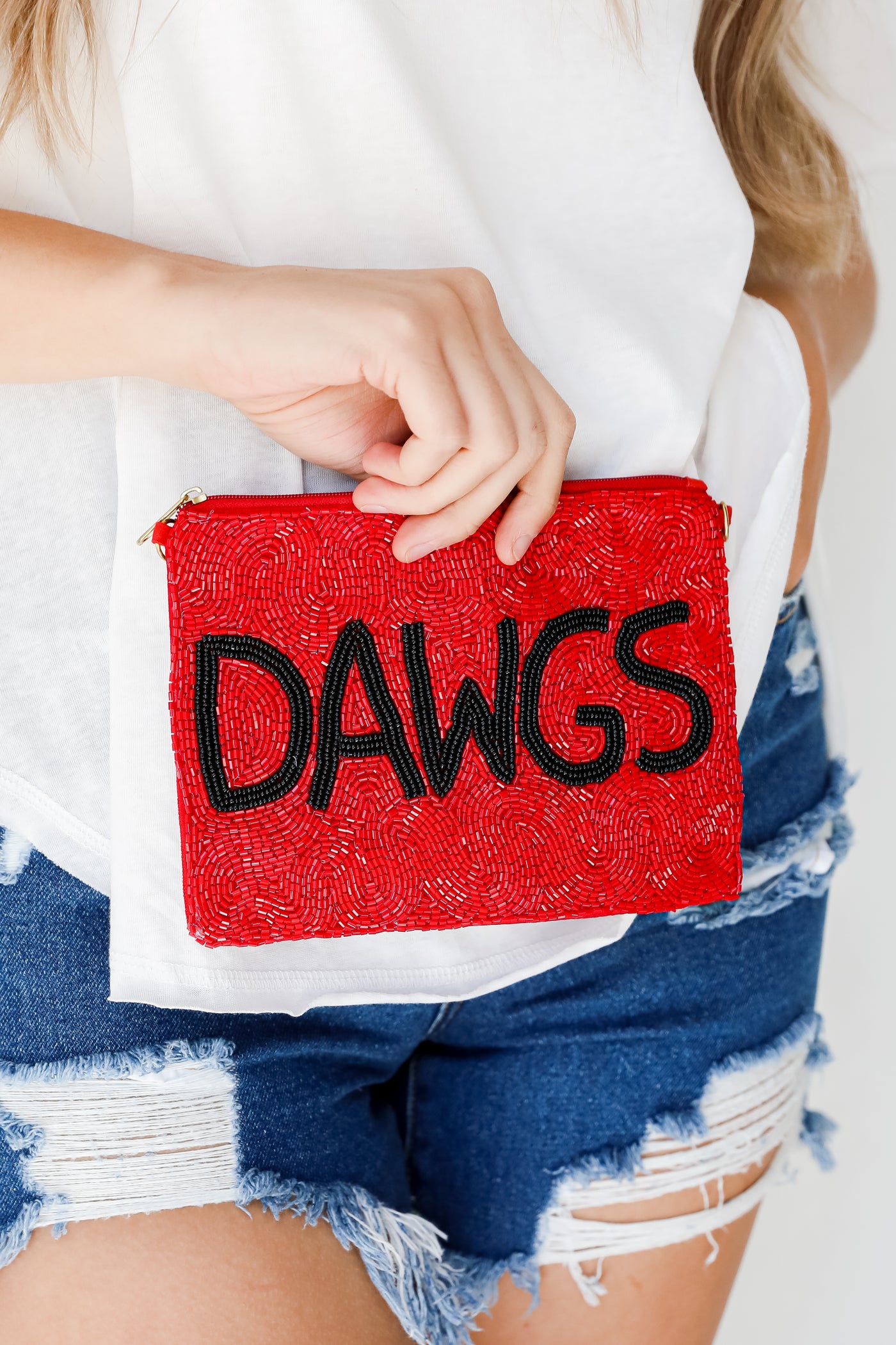 Dawgs Beaded Pouch front view