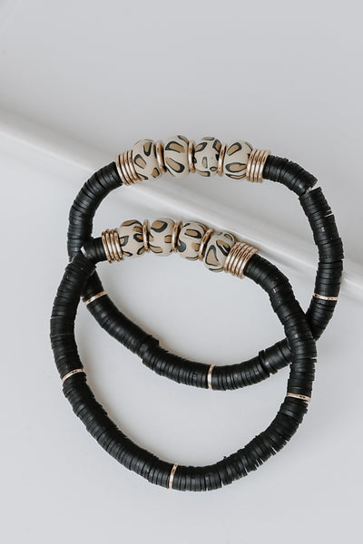 Beaded Bracelet Set in leopard