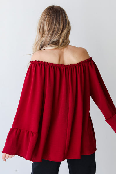 red Blouse back view