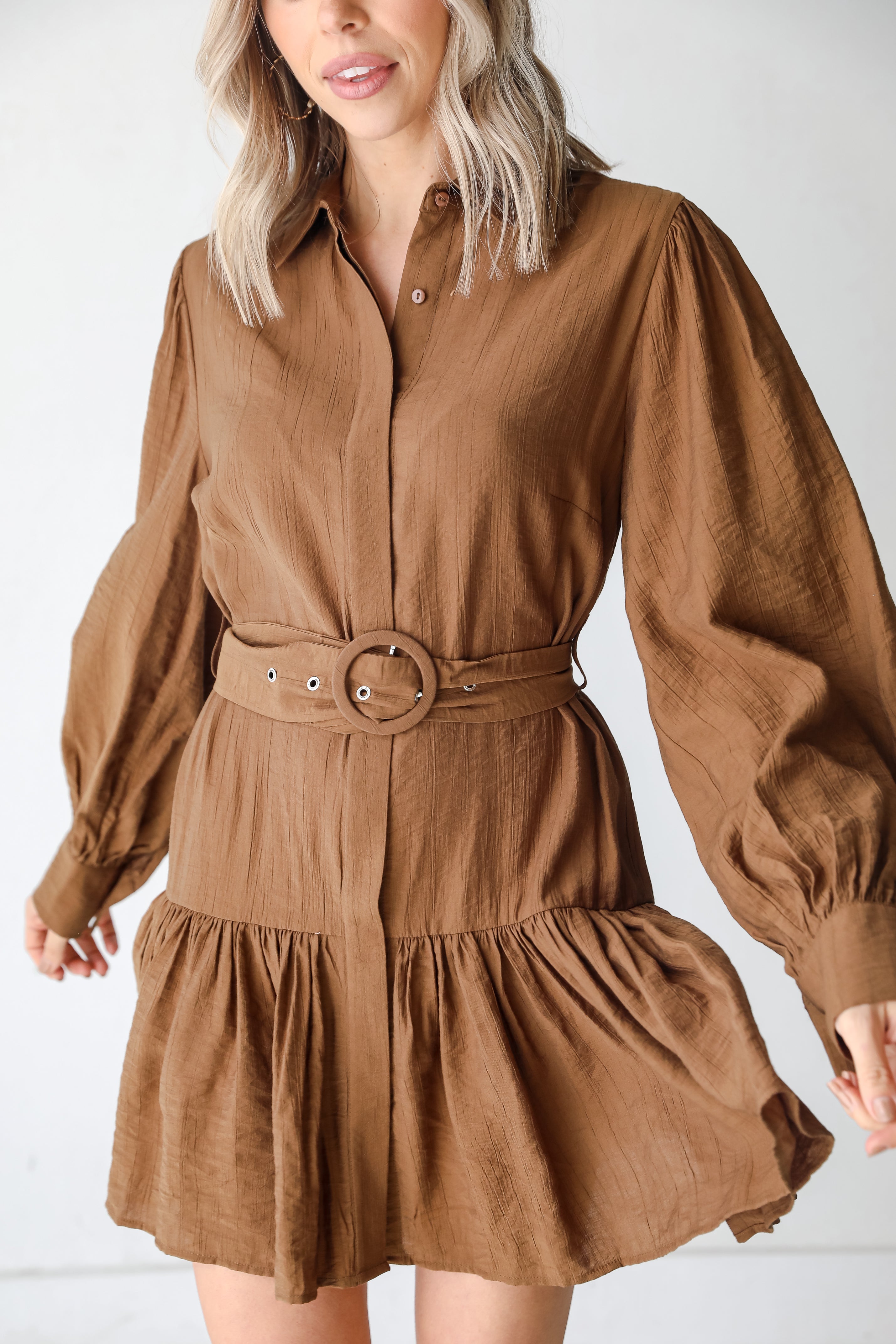 Belted Mini Dress close up