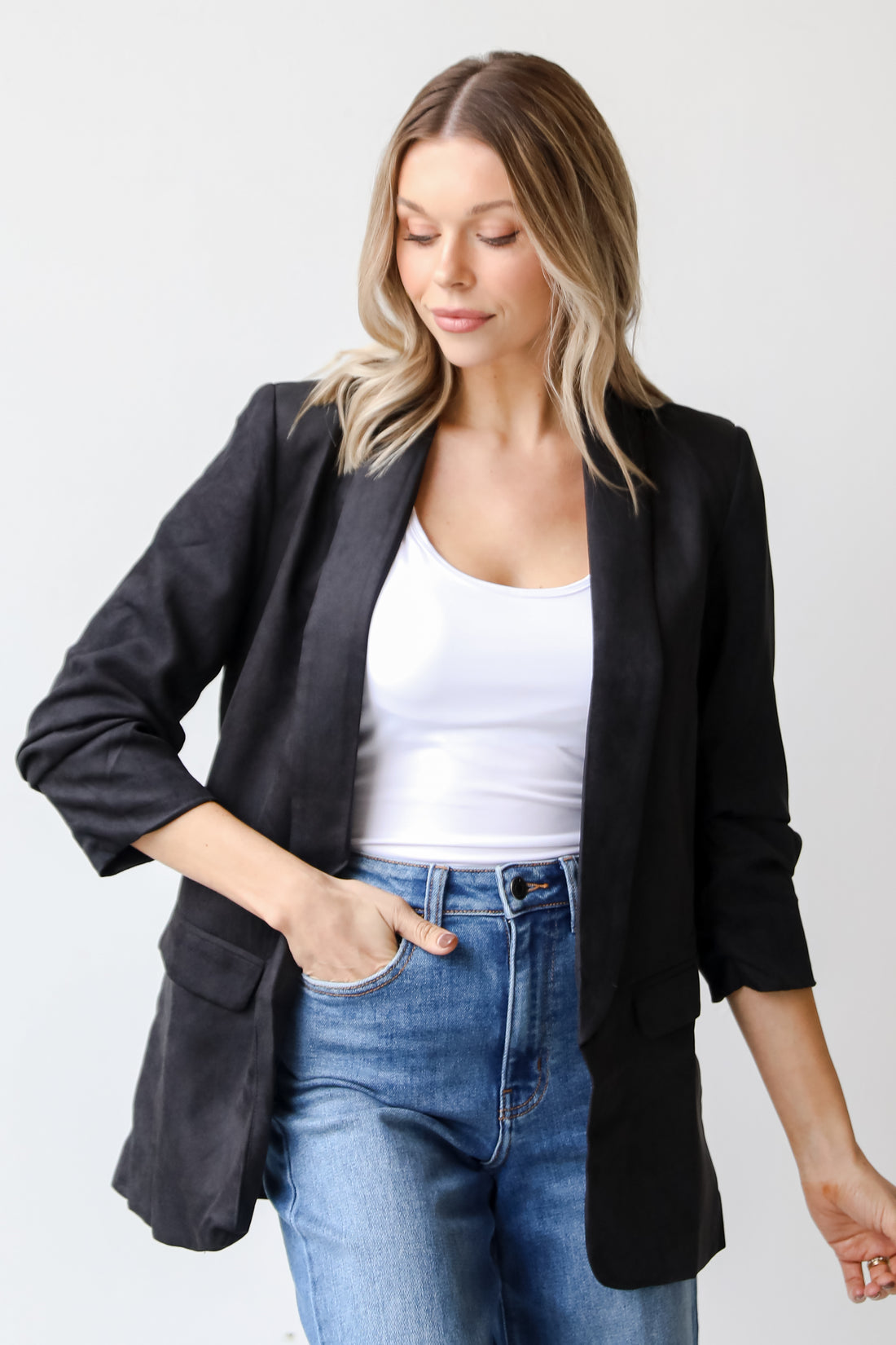 black Blazer on model