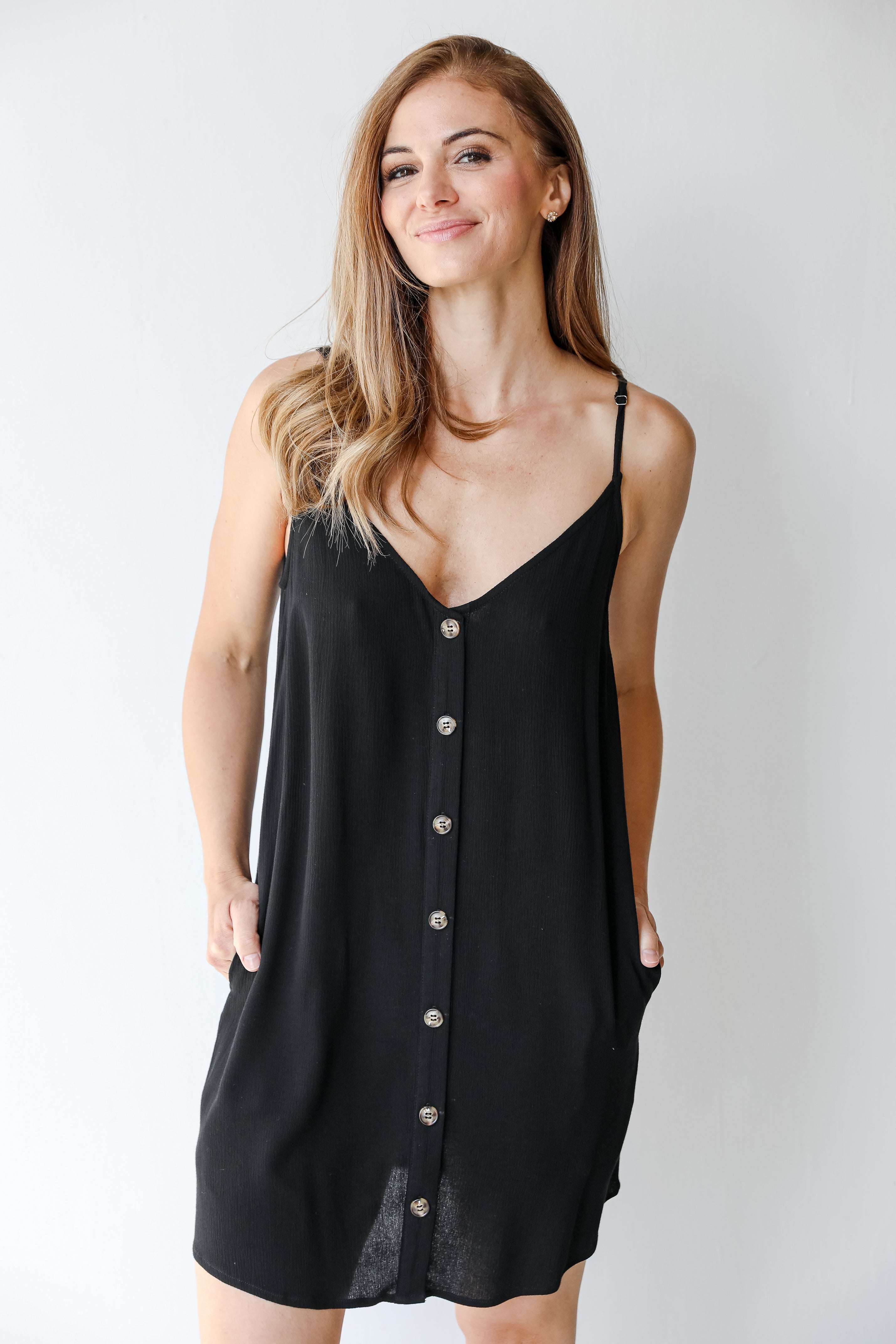 Button Front Mini Dress front view