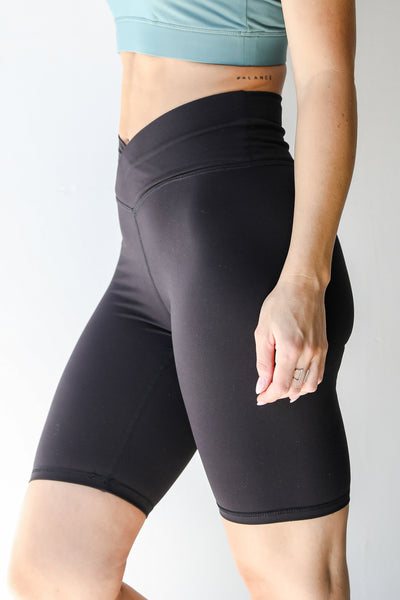 High-Waisted Crossover Biker Shorts side view