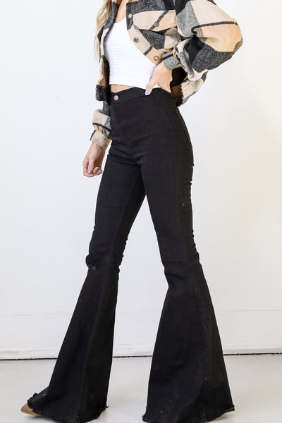 Black Flare Jeans side view