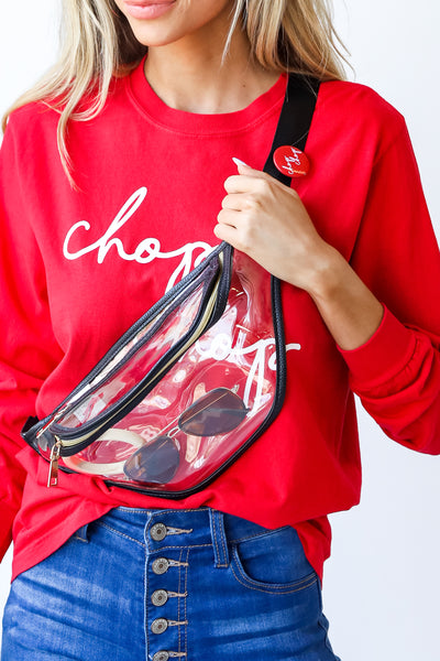 Clear Fanny Pack on model