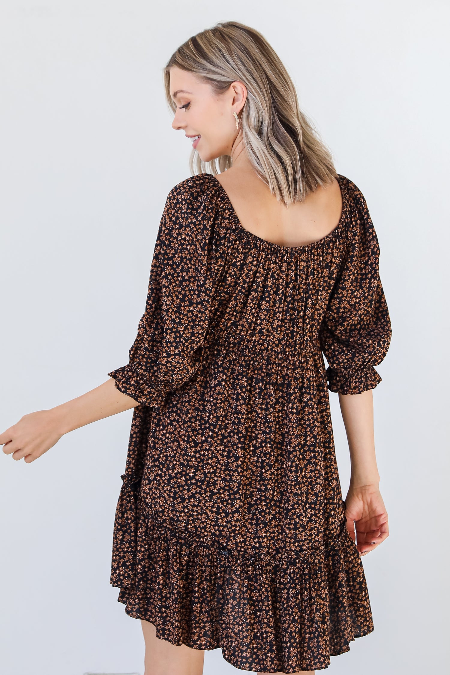 Floral Mini Dress back view