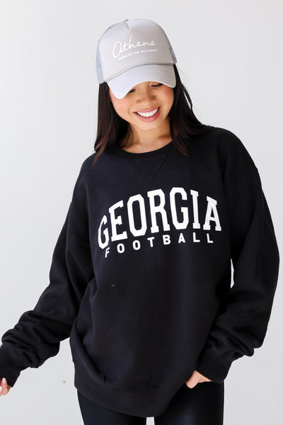 Black Georgia Football Pullover. Graphic Sweatshirt. Game Day Sweatshirt. Uga Sweatshirt