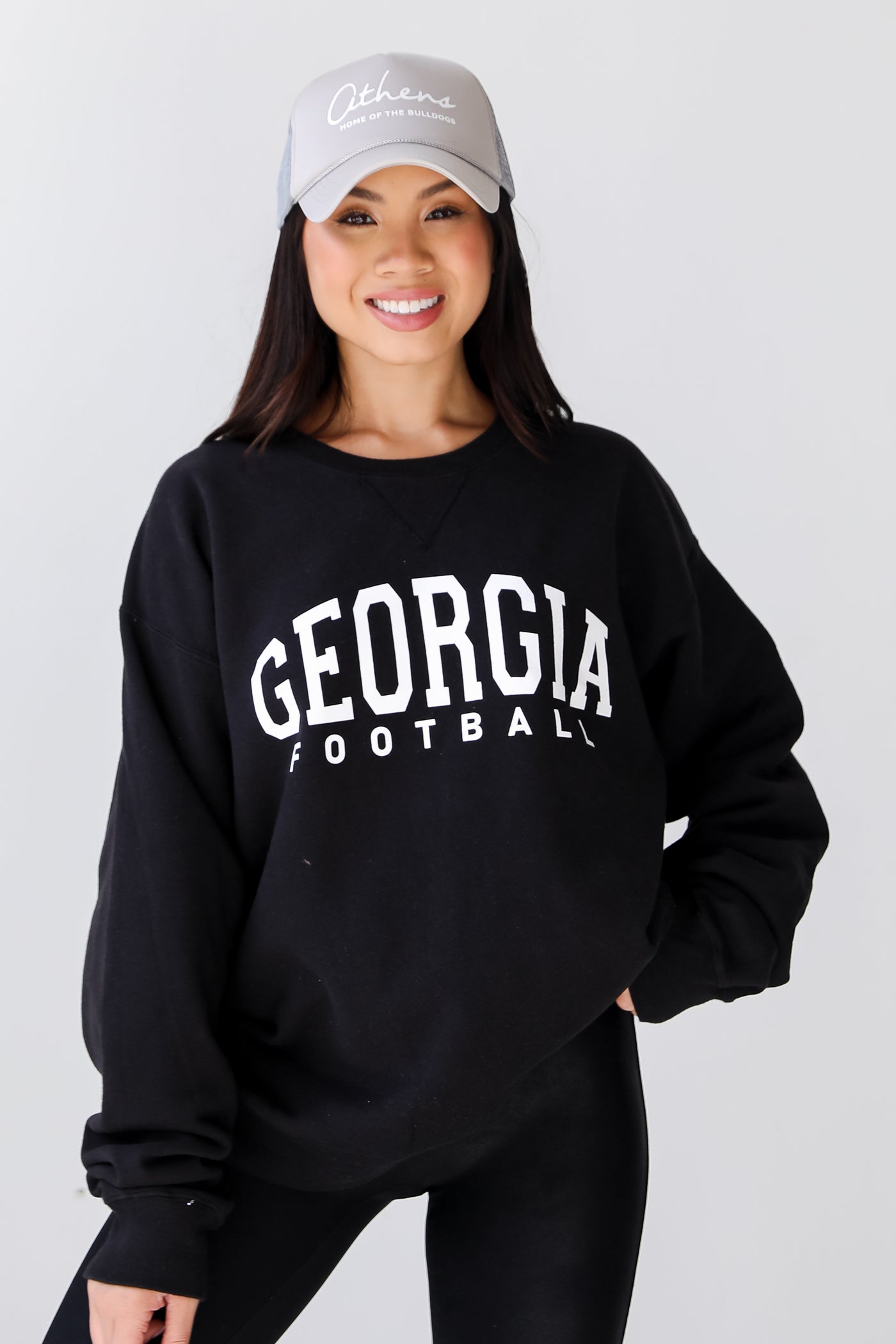 Black Georgia Football Pullover front view