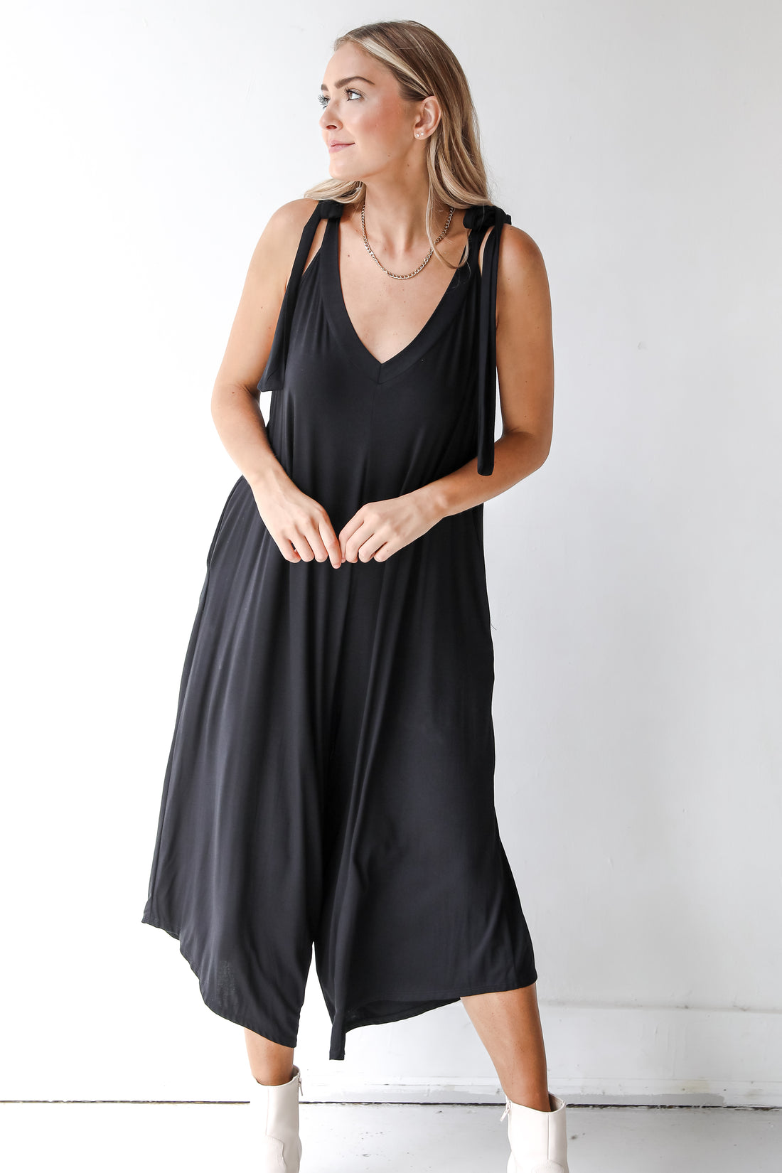 black jumpsuit