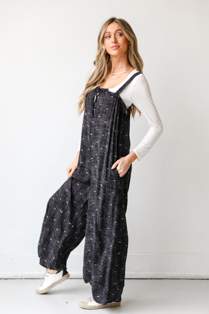 printed wide leg Jumpsuit side view