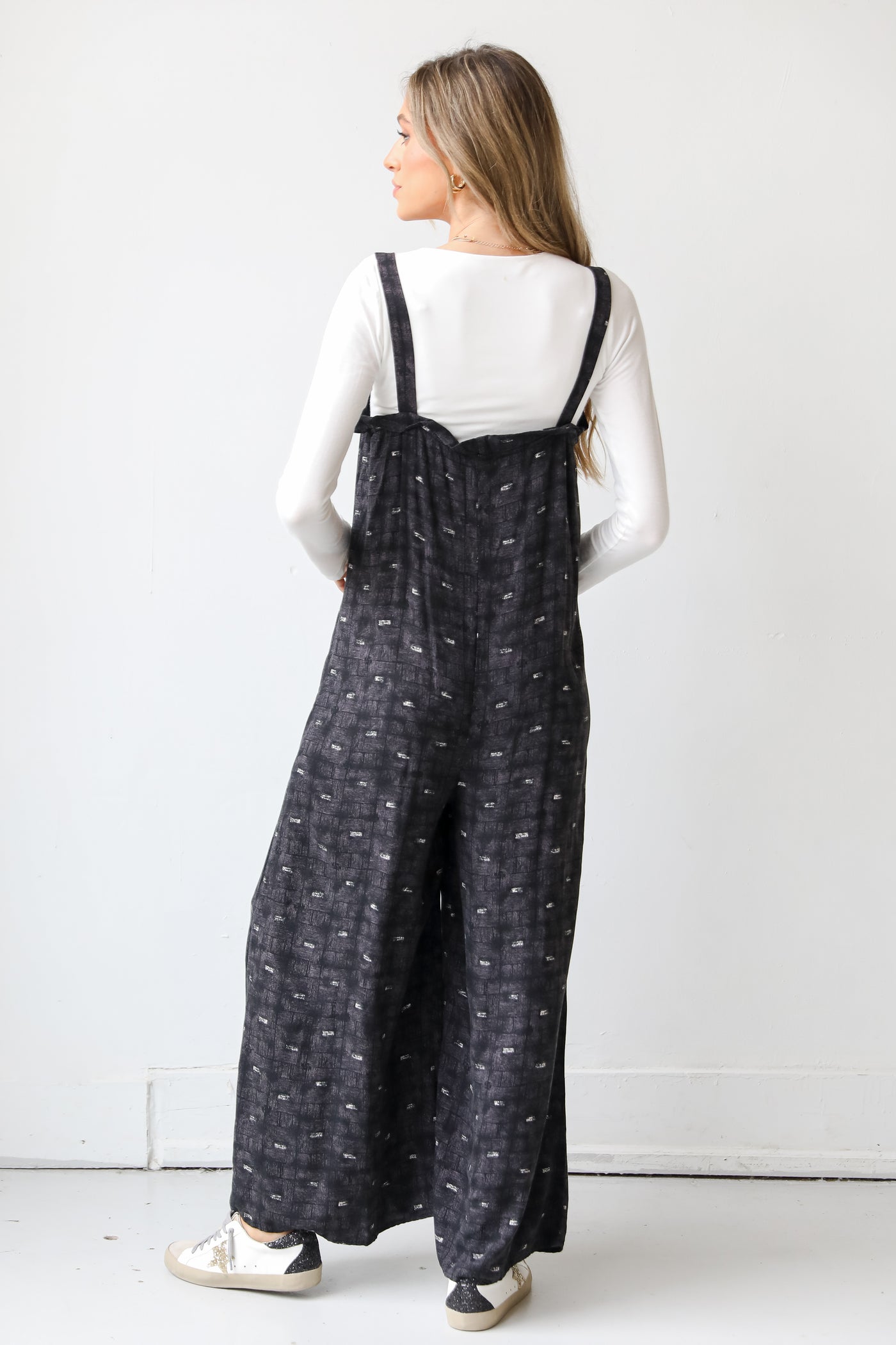 printed wide leg Jumpsuit back view