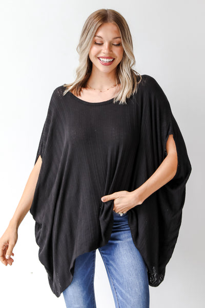 black oversized top front view