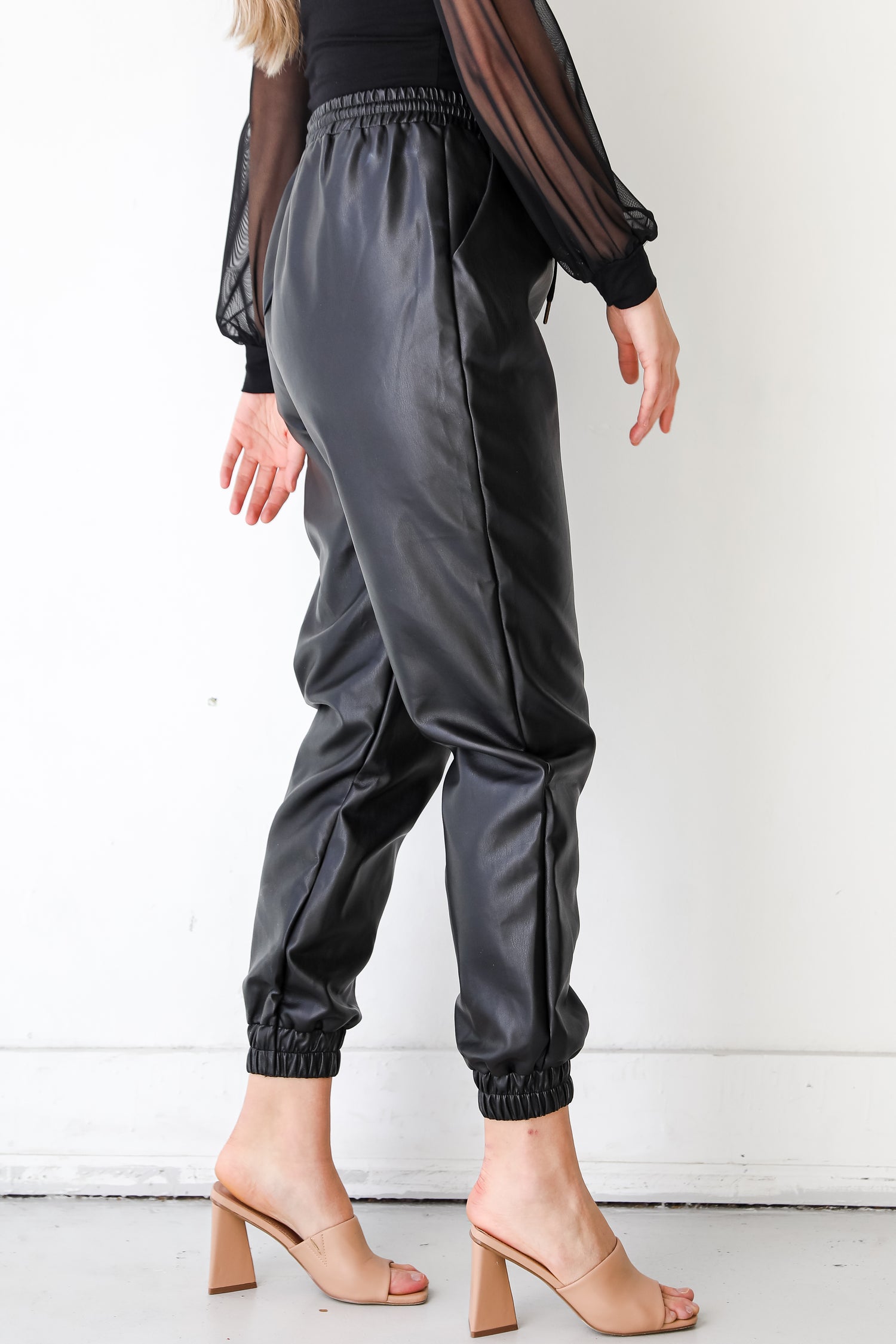 Leather Joggers side view