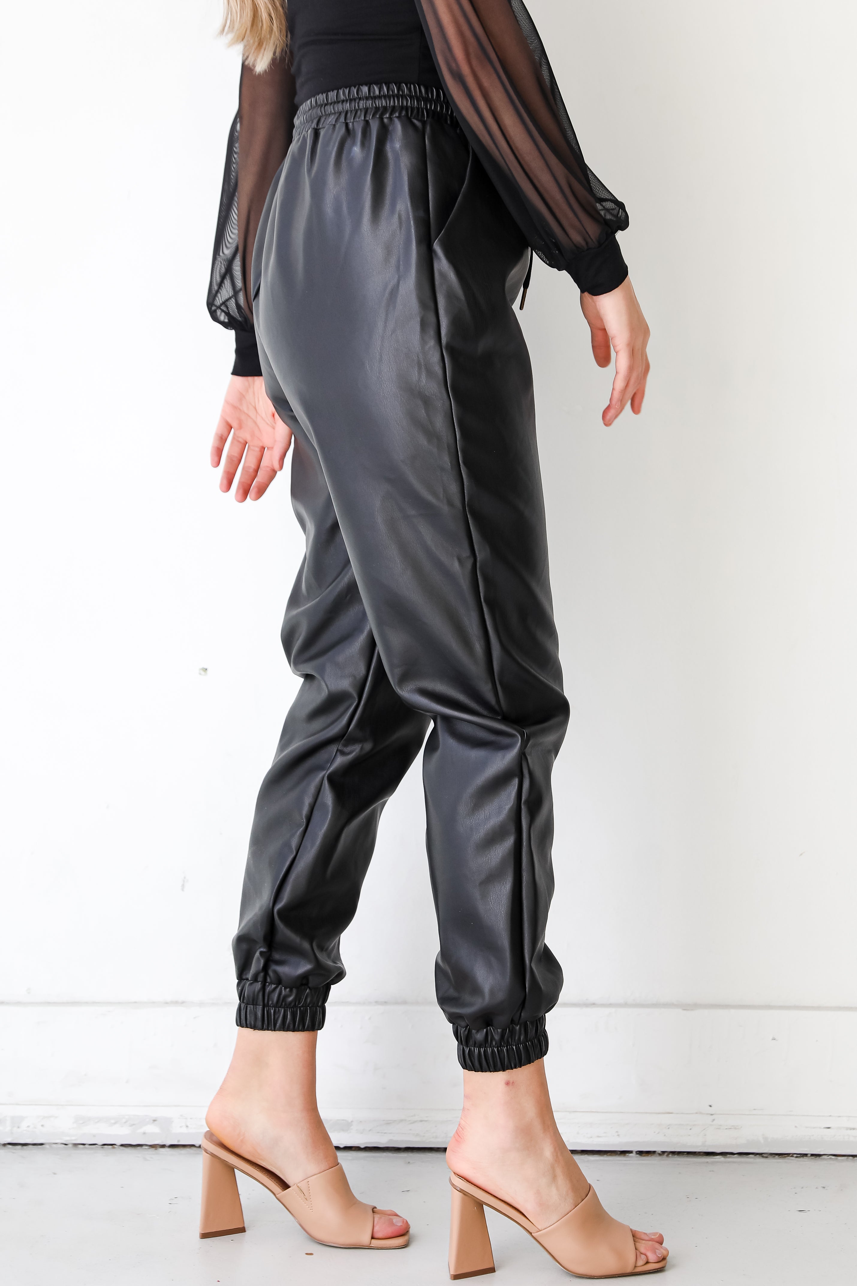 Leather Joggers side view