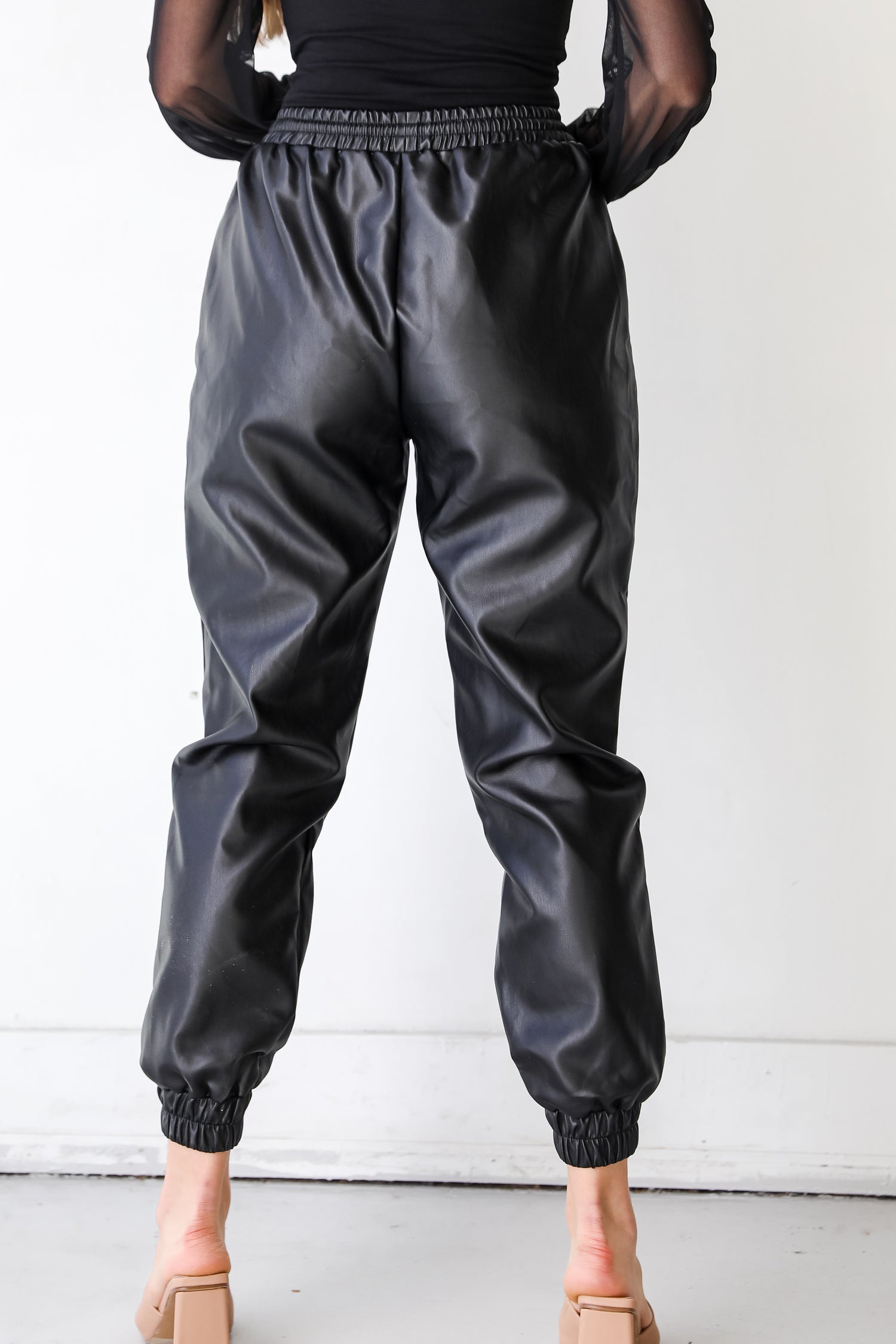 Leather Joggers back view