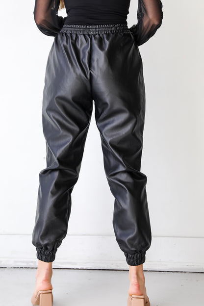 Leather Joggers back view