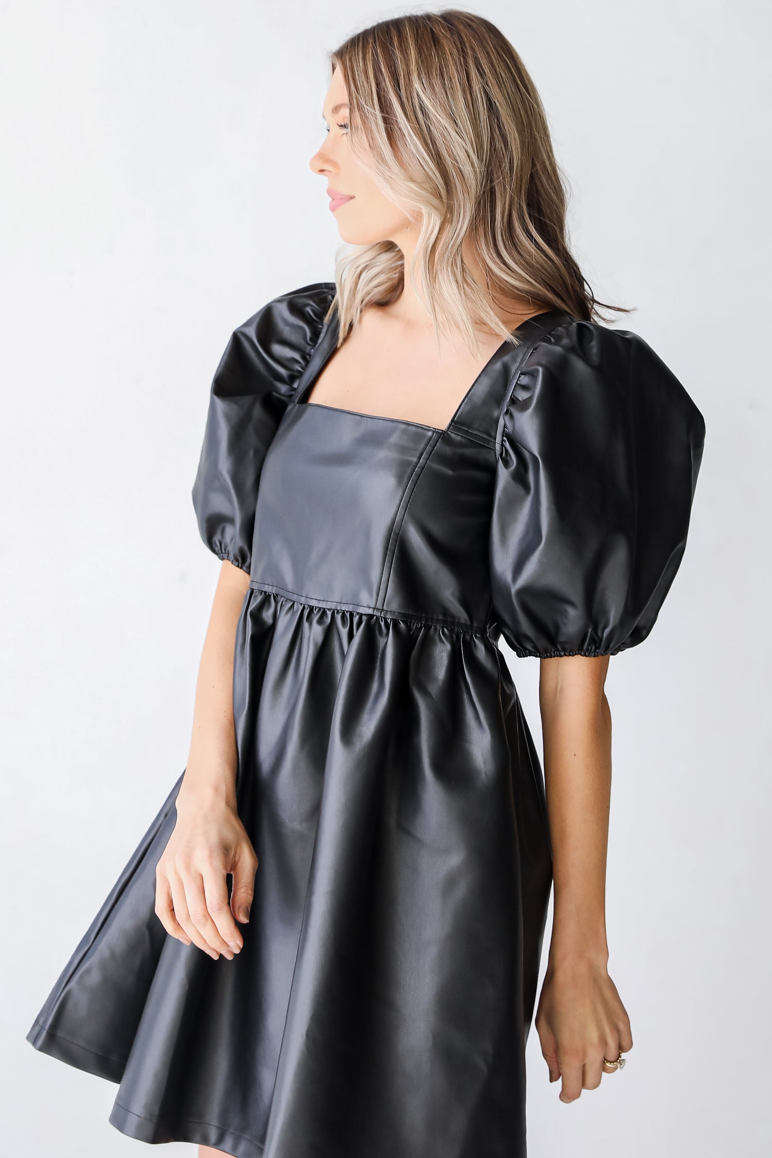 Leather Mini Dress side view